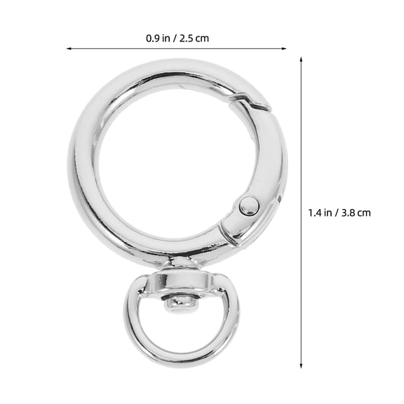 TEHAUX 12 Pcs Round Carabiner Heavy Duty Keychain Clips Snap Buckle