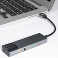 thumbnail image 1 of Tarjeta de sonido óptica externa USB 6 en 1 Adaptador convertidor de audio multifunción para portátiles Tarjeta de sonido de aluminio, 1 of 5