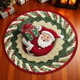 thumbnail image 4 of Christmas Themed Doormat, Circular Non-Slip Entrance Mat, Absorbent and Dirt-Proof for Holiday Entryway, Kitchen, Bathroom, with 3D Stereoscopic Visual Effect(A), 4 of 7