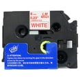 thumbnail image 2 of 6/Pack - Premium Compatible with TZe-212 Red on White 1/4 p-touch Label tape, 6mm laminated replacment TZe212 tape, TZ212 0.23" Red ink on White label with color/size guide., 2 of 2