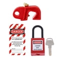 thumbnail image 4 of Juego de 3 cerraduras de seguridad automáticas industriales de color rojo eléctrico CB-01 / CB-02 CB-02-S, 4 of 9