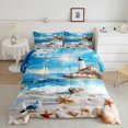 thumbnail image 1 of Erosebridal Coastal Beach Bedding King Comforter Set, Seashell Starfish Down Comforter, Ocean Bird Decor, Breathable, 1 of 8