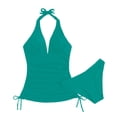thumbnail image 7 of TYGHBN Plus Size Swimwear Two Piece Bikini Set Women's High Waisted Bathing Suit with Ruffles and Tie Detail for Beach Vacation Pool Party Womens 1 Piece Swimsuits plus Size Lane Swim 24 plus Size, 7 of 7