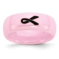 thumbnail image 1 of Ceramic Pink Black Laser Accented Ribbon 8mm Polished Band Size: 5; for Adults and Teens; for Women and Men, 1 of 7