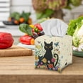 thumbnail image 4 of Psesaysky Tissue Box Cover Square – Black Cat Flower Tissue Box Holder Waterproof PU Leather Modern Facial Decorative Organizer for Bathroom/Car/Office Decor, 4 of 7