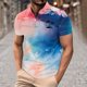thumbnail image 1 of Blusa y camisa de manga corta con cuello vuelto para hombre, blusa de manga larga con solapa y botones estampados, blusa de poliéster para hombre, 1 of 5