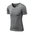 thumbnail image 6 of AHTJRT Men's Slim Fit Crew-Neck Undershirt Short Sleeve Body Shaper T-Shirt Comfortable Men's Underwear Gray L, 6 of 6