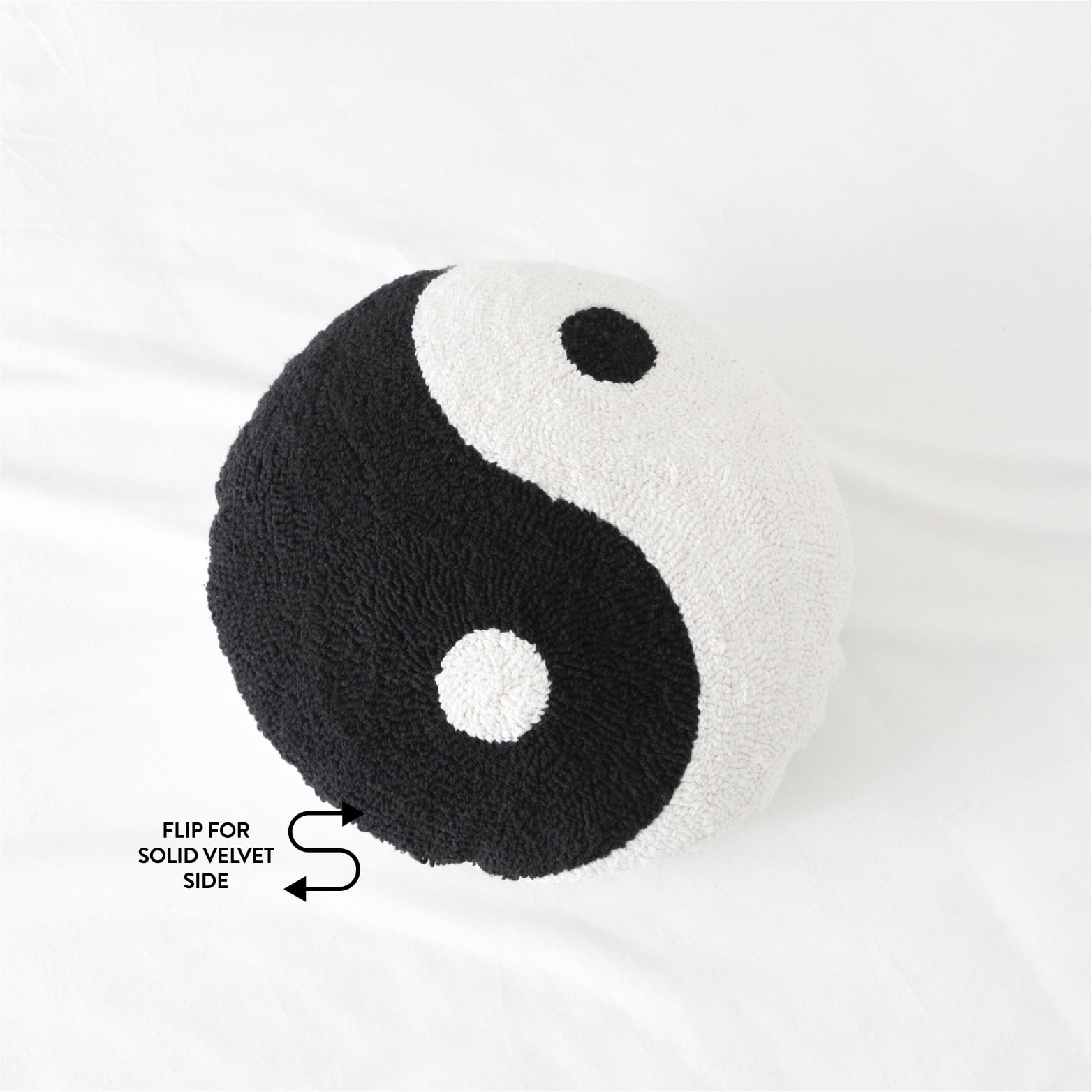 Mainstays 16" x 16" Yin-Yang Decorative Pillow, Black and White