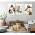 thumbnail image 3 of Jesus Wall Art Christian Posters Jesus Walking on Water Pictures Wall Decor Jesus and Lamb Dove Canvas Prints Decorative Paintings for Living Room Bedroom（Only canvas）, 3 of 6
