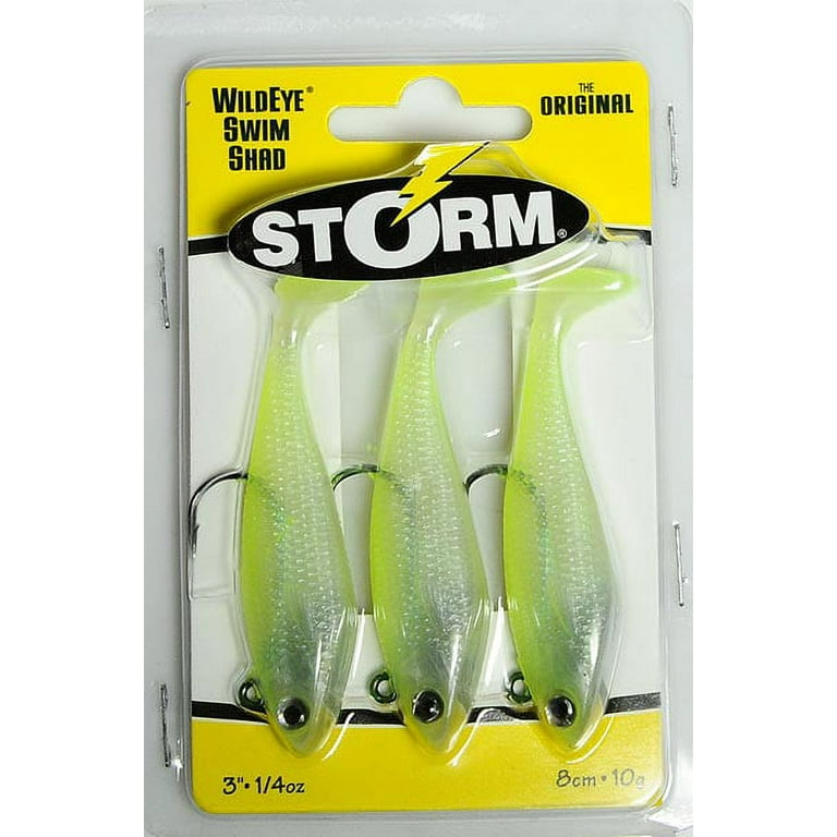 Storm WildEye Swim Shad Shiner Chartreuse Silver; 3 in.