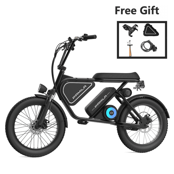 Pamila E3 20-Inch Motorized Dirt Bikes Adult,Puncture-Resistant Wide Tires,1000W Led Mid-Mounted Motor,48V15.6Ah Battery, UL2849.