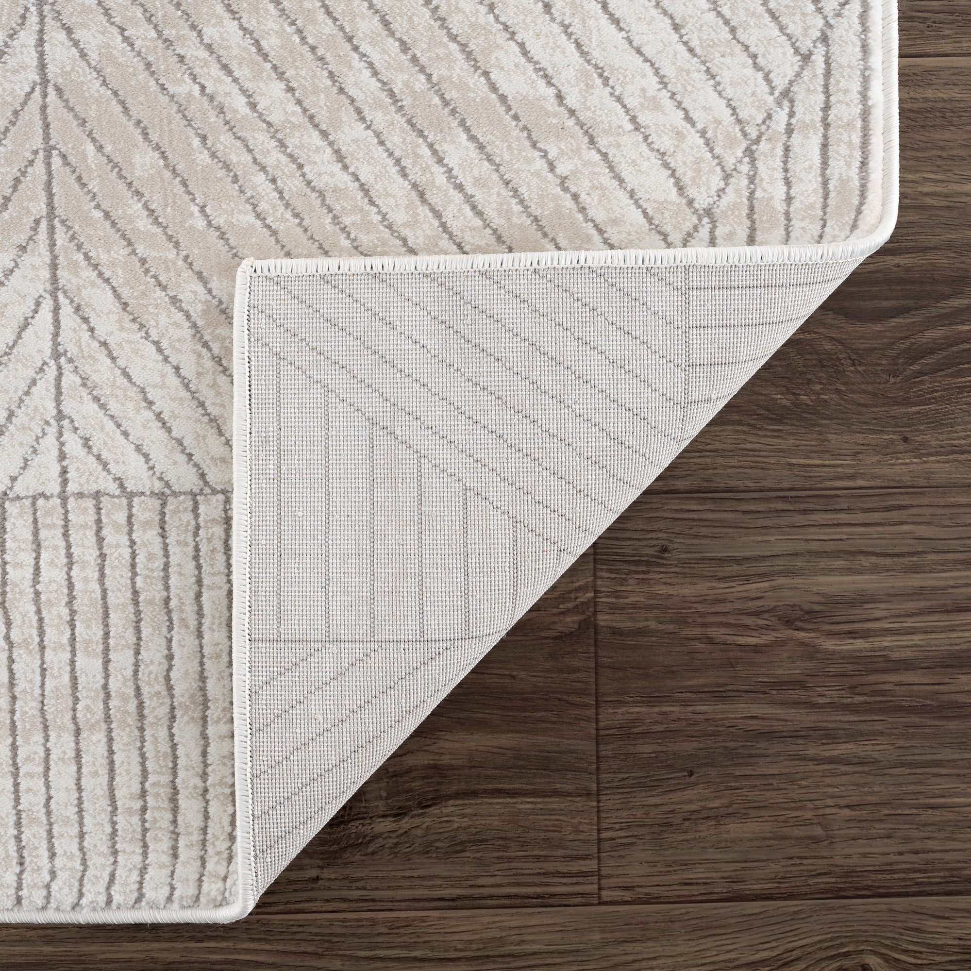United Weavers Amir Nico Modern Geometric Runner Rug, White, 2'7" x 7'2"