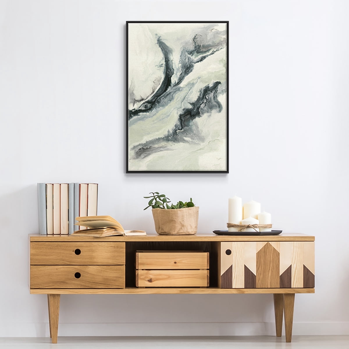 Untitled Framed Premium Gallery Wrapped Canvas - Ready to Hang - 25 x 37 - Black Floating Frame