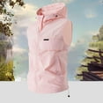 thumbnail image 2 of BiZtdJrK Men's Workout Hooded Vest Lightweight Running Ahtletic Outerwear Vests Stand Collar Zip Up Sleeveless Gym Jackets with Pockets Pink XXXL, 2 of 4