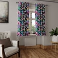 thumbnail image 2 of Ambesonne Floral Grommet Curtain, Flower Pattern on Night Back, 50"x96", Eggshell and Pale Rose, 2 of 5