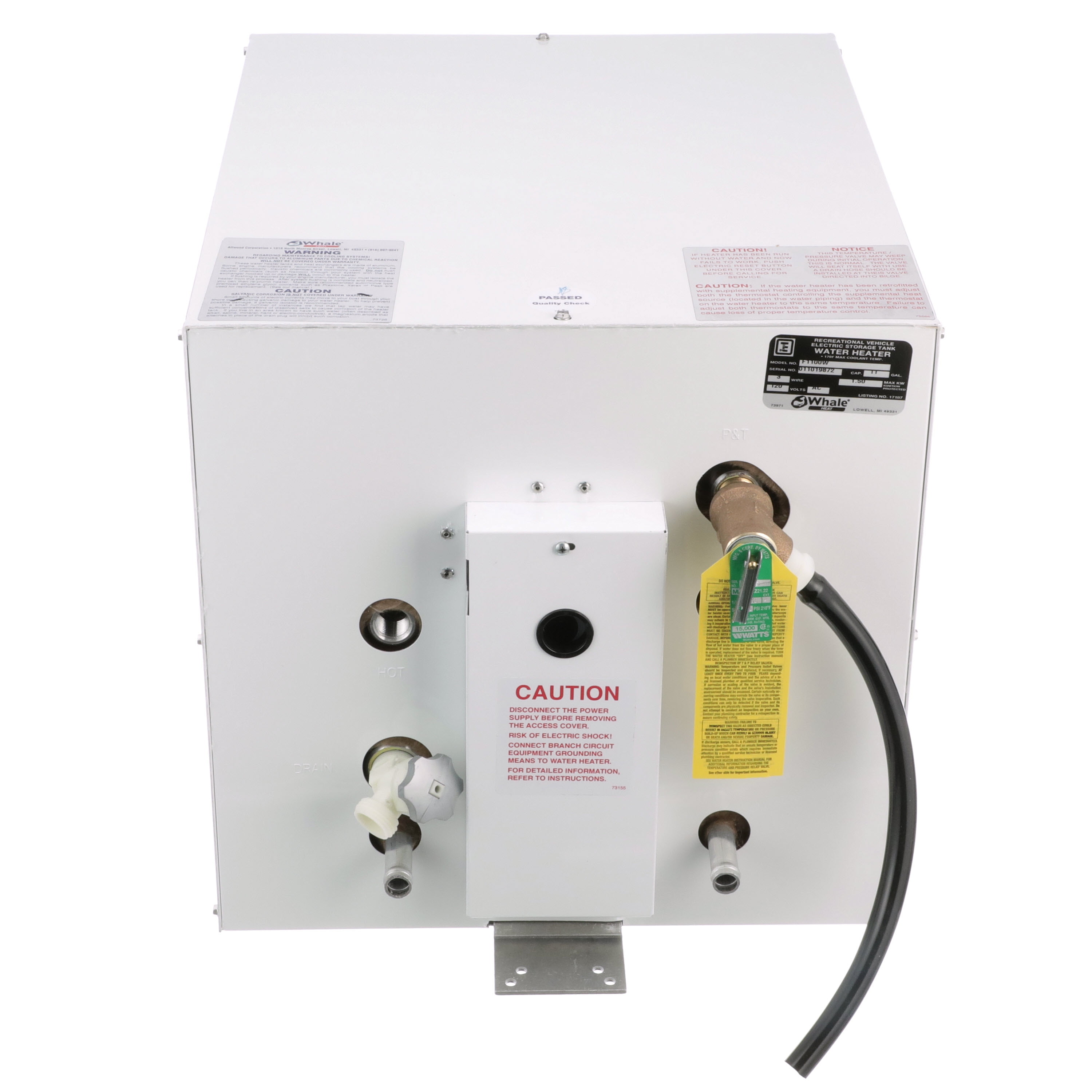 Whale F1100W Water Heater, 11 Gallon Capacity, Front Heat Exchange
