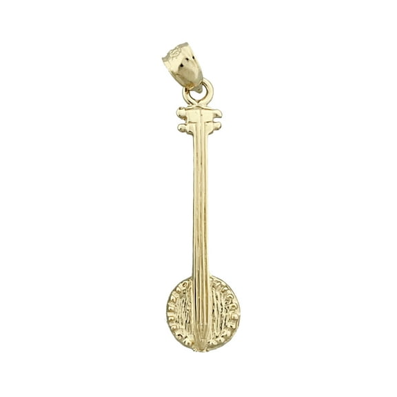 14K Gold Banjo Pendant