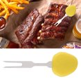 thumbnail image 2 of 2 piezas de acero inoxidable tenedores de fresa barbacoa pinchos cocina casera aperitivos de frutas (amarillo), 2 of 8