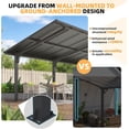 thumbnail image 3 of AECOJOY 16'x10' Lean to Hardtop Metal Carport Gazebo, 10x16 Outdoor Freestanding Pergola Gazebo on Clearance for Patio, Large Pergolas and Gazebos with Heavy Duty Steel Roof Awnings for Decks, 3 of 7