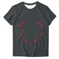 thumbnail image 2 of Aufmer 2 Pcs T-Shirt à Manches Courtes Imprimé pour Femmes, T-Shirt Col Rond Décontracté avec Motif à la Mode, Haut en Polyester Doux pour Printemps Été, Usage Quotidien Polyvalent pour Diverses Occasions (Gris), 2 of 3