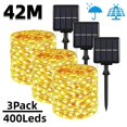 thumbnail image 2 of Guirnalda de luces LED solares para exteriores, lámpara de festón, decoración de jardín, Navidad, impermeable, 42M400Leds, 2 of 4
