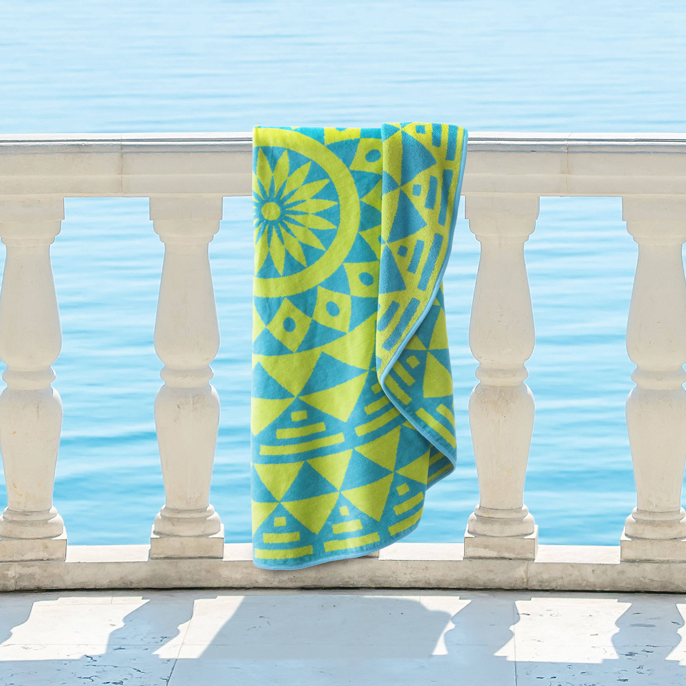 Superior  100% Premium Cotton Medallion Molinillo 60-inch Round Beach Towel - image 1 of 5