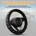 thumbnail image 5 of 1 Pack 15 Inches Elastic Stretch Leather Car Steering Wheel Cover, Bling Diamond Vehicle Decor Accessories for Most Vehicles, Black, 5 of 12