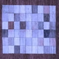 thumbnail image 1 of Ahgly Company Indoor Square Checkered Blue Modern Area Rugs, 4' Square, 1 of 4