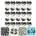 thumbnail image 2 of 100 Pcs Perles en Argile Polymère en Forme de Cœur Perles en Argile Motif Tai Chi, 2 of 9