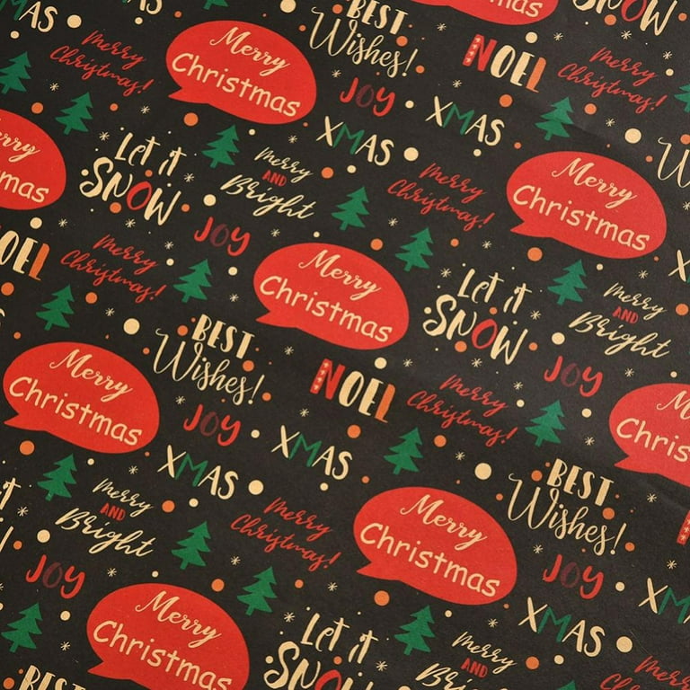 ESHOO Christmas Wrapping Paper , 6 Pcs Xmas Gift Wrapping Paper, Kraft Vintage Wrapping Paper, Brown Gift Wrap for Chrimas, Holiday, New Year, Size: 19.7 x