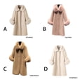 thumbnail image 3 of Qarigey Abrigo de piel artificial cálido grueso para mujer abrigo largo transpirable lavable chaqueta de invierno cuello de piel ropa de calle Abrigos y chamarras Marrón L, 3 of 6