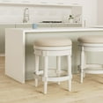 thumbnail image 3 of Maven Lane Pullman Backless Counter Stool in Alabaster White Finish w/ Cream Fabric Upholstery, 3 of 8