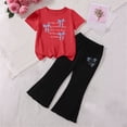 thumbnail image 4 of Cethrio Girls Summer Outfit Sets Short Sleeve, School 2 Piece Short Sleeve Kids' Clothing Sets Red Size 6-7 T, 4 of 4