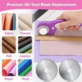 thumbnail image 5 of Rotary Fabric Cutter and Mat Set,  Self Healing Sewing Mats Shirt Cutter 45mm Rotary Cutting Wheel with Fabric Tool Blades for Cloth Crafts Quilting Scrapbooking Hobby (A4 9" x 12" Purple), 5 of 7