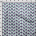 thumbnail image 3 of oneOone Cotton Jersey Purple Fabric Leaves & Floral Block Diy Clothing Quilting Fabric Print Fabric By Yard 58 Inches Wide, 3 of 4