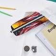 thumbnail image 6 of Cauagu Eagle Head With American Flag Print Leather Pencil Pen Case - Stationery Bag Portable Stationery Bag Big Capacity Pencil Pouch Cosmetic Organizer Bag for Men & Women, 6 of 7
