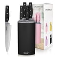 thumbnail image 1 of Hecef Juego de cuchillos de cocina con bloque, 6 piezas de acero inoxidable con alto contenido de carbono, cuchillo de pelar para pan de chef, 1 of 7