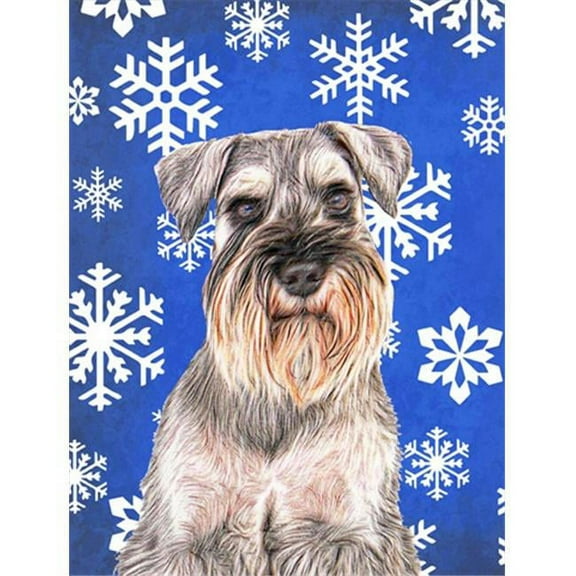 Winter Snowflakes Holiday Schnauzer Flag Garden Size