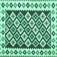 thumbnail image 1 of Ahgly Company Indoor Square Southwestern Turquoise Blue Country Area Rugs, 3' Square, 1 of 4