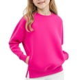 thumbnail image 2 of XQYLOS Teen Girls Oversized Sweatshirt - Long Sleeve Drop Shoulder Pullover with 𝖪angaroo Pocket Cozy 𝖫ounge Wear for School Casual Outfits, 2 of 4