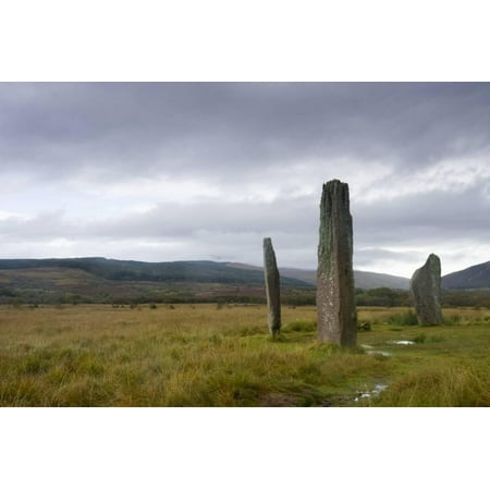 Bronze Age Stone Circle on Machrie Moor, Isle of Arran, North Ayrshire, Scotland, Uk Print Wall