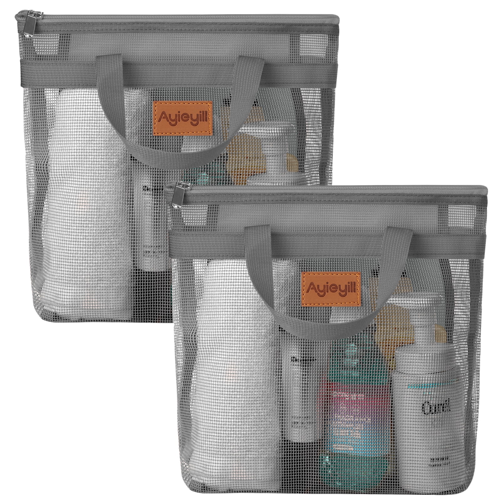 Ayieyill 2 Pcs Portable Mesh Shower Caddy for College Bag, Quick Dry Hanging Portable Shower