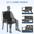 thumbnail image 3 of Techmilly Patio Chairs Set of 6, Outdoor Dining Chairs High Back with All Weather Breathable Textilene, Metal Frame for Lawn Garden Backyard Deck, Dark Grey, 3 of 9