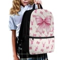thumbnail image 3 of Bulopur Pink Deer Bow Kids Backpack Set 5 Pcs Girly Lightweight Book Bag with Lunch Bag, Pencil Case, Water Bottle Cover and Wrist Strap for Deer Lover Girls Ages 6-12, 3 of 8