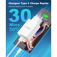thumbnail image 4 of Cargador Rápido Tipo C para Samsung Galaxy A14 A13 A12 4G/5G, S10, S9, S8, A04S, A20e, A21S, A23, A32, A33, A40, A41, A50, A51, A53, Cargador de Pared de Carga Súper Rápida con 1,5 m Cable USB-C, 4 of 5