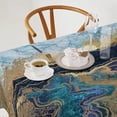 thumbnail image 6 of Marble Waterproof Tablecloth,Abstract Blue Marble Fake Stone Liquid Gold Foil and Glitter Reusable Oil-Proof Table Cover for Kitchen Dining Room Party Holiday Celebration Rectangle-60 x120, 6 of 6