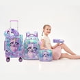 thumbnail image 6 of Kids Carry on Luggage Sets for Girls with Travel Neck Pillow School Backpack,Pink Suitcases with Wheels Hardshell Suitcase Set Airline Approved 16 Inch, 6 of 7