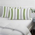thumbnail image 5 of Green Grey Stripe Pillow Covers 24x36 Inch Cal King Size, Modern Farmhouse Vertical Striped Decorative Pillowcase with Zipper, Microfiber Breathable Pillowcases for Sofa Bed Living Room, 5 of 9