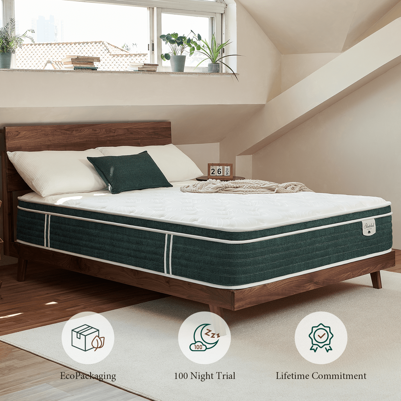 Slintclod Hybrid 12 Inch Twin Mattress- CertiPUR-US Certified- No Fiberglass- Medium Firm- Contouring Gel Memory Foam - Cooling Fiber- Forever Warranty(75"x39"x12")