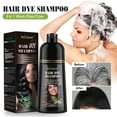 Black Hair Dye Shampoo Natural Hair Dye for Women & Men Gray Coverage